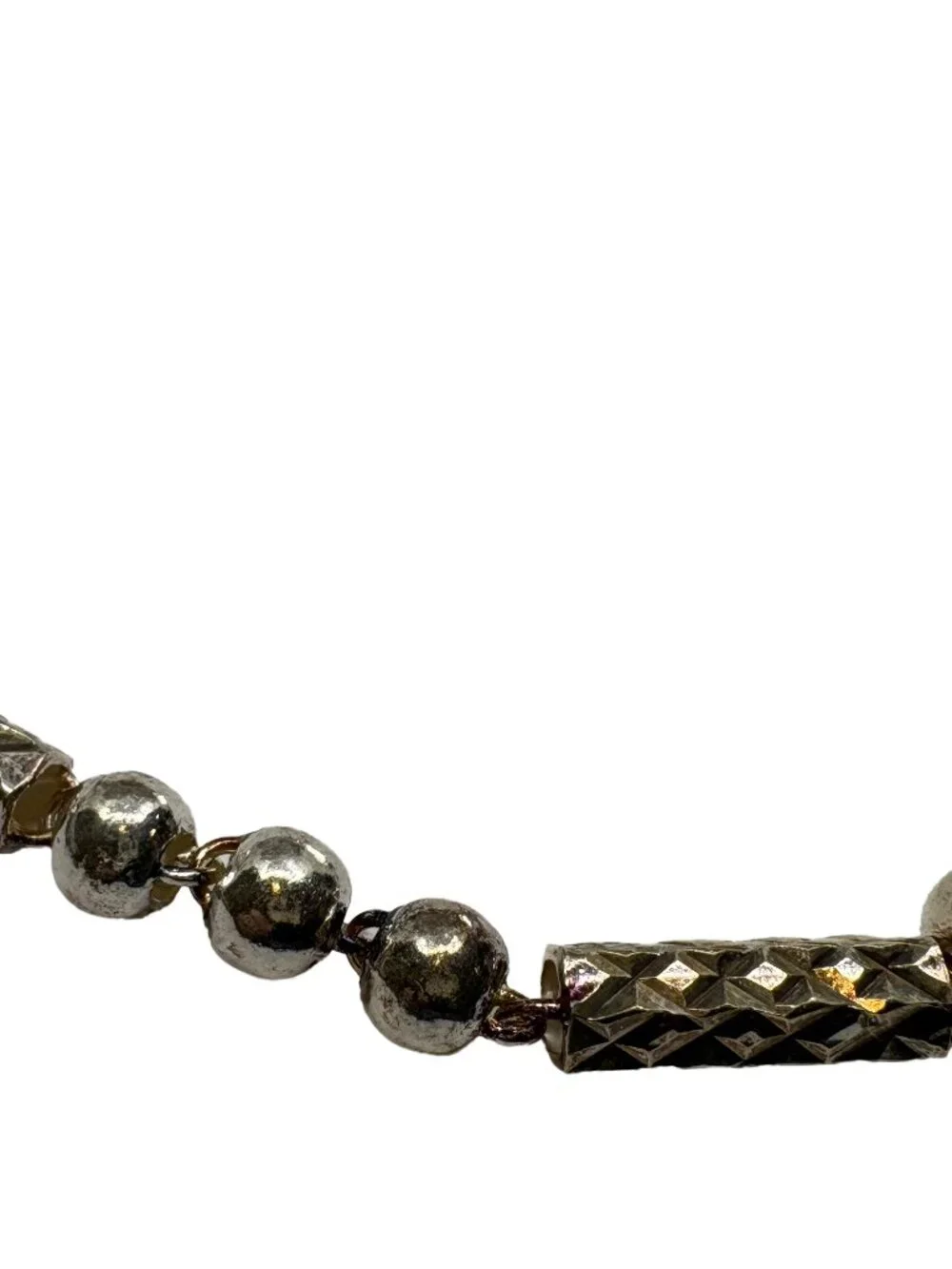 925 Sterling Silver Beaded Chain Necklace 21.6